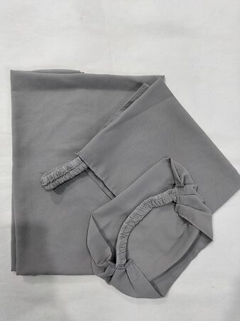 Three Piece Matching Hijab Set - Grey