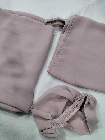 Plain Three Piece Matching Hijab Set - Nude Pink