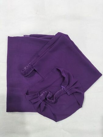 Plain Three Piece Matching Hijab Set - Violet