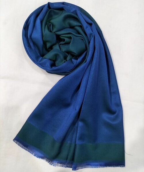 double shaded viscose scarf blue