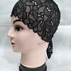 Lace Tie Back Bonnet Cap - Black 4