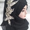 Pearl Floral Ready to Wear with 3D Bunch - Black