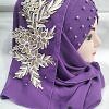 Pearl Floral Ready to Wear with 3D Bunch - Purple Pearl Floral Ready to Wear with 3D Bunch - Purple