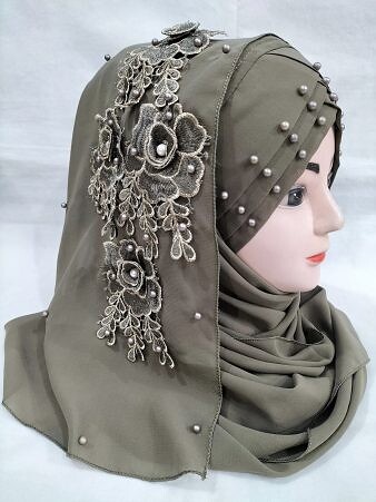 Pearl Ready to Wear with Matching Bunch - Sage Green