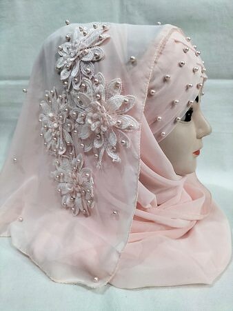 Pearl Ready to Wear with Matching 3D Bunch - Blush Pink