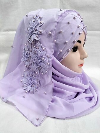 Pearl Ready to Wear with Matching 3D Bunch - Purple Pearl Ready to Wear with Matching 3D Bunch - Purple