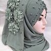 Pearl Ready to Wear with Matching 3D Bunch - Sage Green