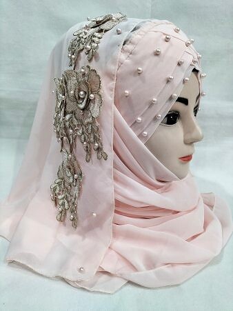 Pearl Ready to Wear with Matching Bunch – Blush Pink Pearl Ready to Wear with Matching Bunch – Blush Pink