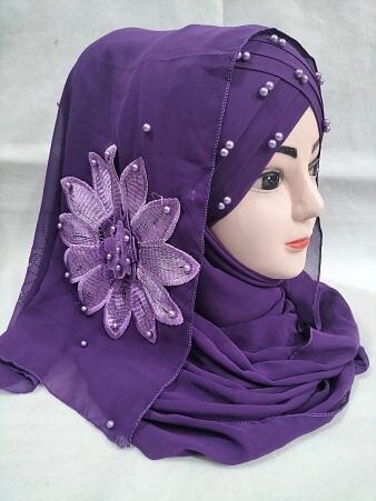 Pearl Ready to Wear with Matching Flower Bunch - Violet Pearl Ready to Wear with Matching Flower Bunch - Violet