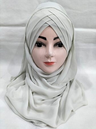 Plain Criss Cross Ready To Wear - Ash White Plain Criss Cross Ready To Wear - Ash White