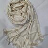 plain linen scarf with tassels cream