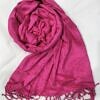 plain linen scarf with tassels deep pink