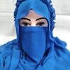 crown ready to wear niqab blue
