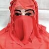 crown ready to wear niqab coral red