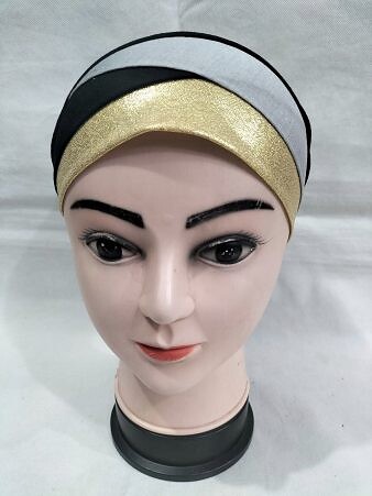 Golden Fancy Tie Back Bonnet - Black and Grey