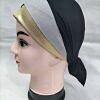 Golden Fancy Tie Back Bonnet - Black and Grey