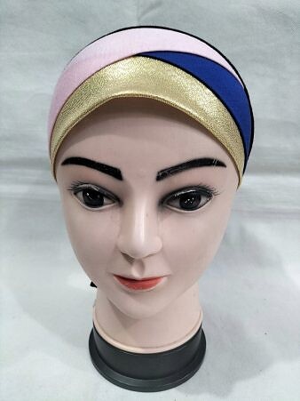 Golden Fancy Tie Back Bonnet - Blue and Pink Golden Fancy Tie Back Bonnet - Blue and Pink