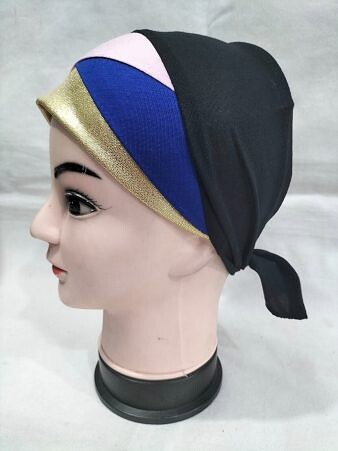 Golden Fancy Tie Back Bonnet - Blue and Pink Golden Fancy Tie Back Bonnet - Blue and Pink