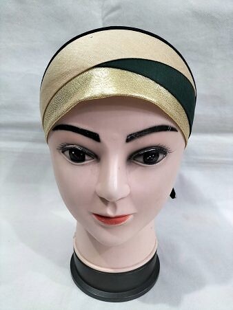 Golden Fancy Tie Back Bonnet - Fawn and Sea Green