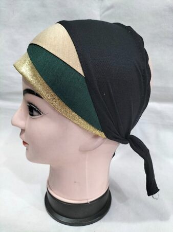 Golden Fancy Tie Back Bonnet - Fawn and Sea Green