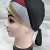 Golden Fancy Tie Back Bonnet - Maroon and Grey