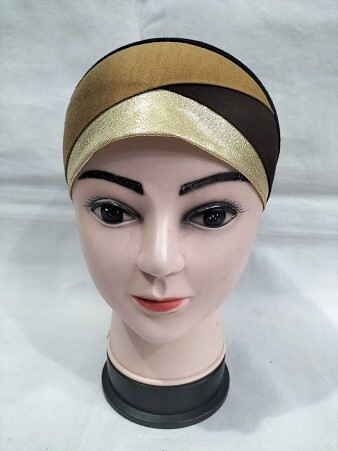 Golden Fancy Tie Back Bonnet - Mustard and Brown