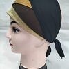 Golden Fancy Tie Back Bonnet - Mustard and Brown