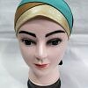 Golden Fancy Tie Back Bonnet - Turquoise and Mustard