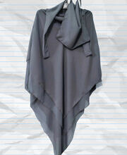 Khimar with Niqab Ready to Wear - Dark Grey