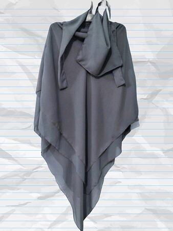 Khimar with Niqab Ready to Wear - Dark Grey
