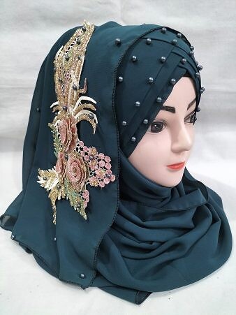 Pearl Floral Ready to Wear with 3D Bridal Bunch - Dark Teal Pearl Floral Ready to Wear with 3D Bridal Bunch - Dark Teal