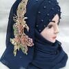pearl floral ready to wear with 3d bridal bunch navy blue