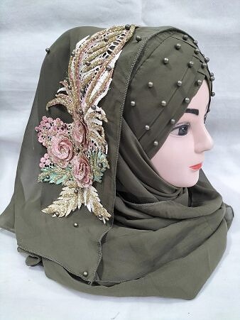 Pearl Floral Ready to Wear with 3D Bridal Bunch - Sage Green Pearl Floral Ready to Wear with 3D Bridal Bunch - Sage Green