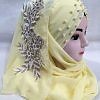Pearl Floral Ready to Wear with 3D Bunch - Lemon Yellow