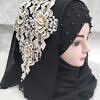 Pearl Floral Ready to Wear with 3D Fancy Bunch - Black