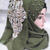 pearl floral ready to wear with 3d fancy bunch dark olive green mehndi