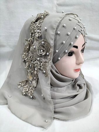 Pearl Ready to Wear with Matching Bunch - Dirty Grey