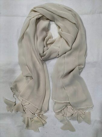 Plain Chiffon Tassels - Cream