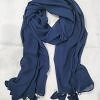 Plain Chiffon Tassels - Navy Blue