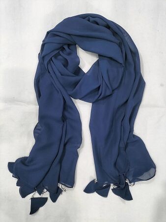 Plain Chiffon Tassels - Navy Blue