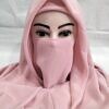 plain niqab ready to wear blush pink