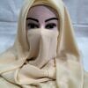 plain niqab ready to wear cream