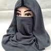 Plain Niqab Ready to Wear - Dark Grey
