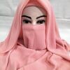 plain niqab ready to wear rose pink