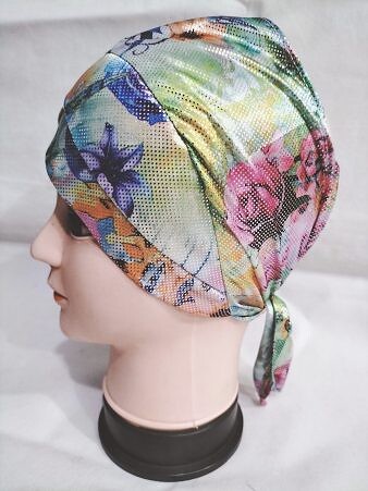 Printed Criss Cross Tie Back Bonnet - Print 9