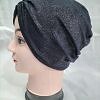 Side Parting Shimmery Cap - Black Side Parting Shimmery Cap - Black