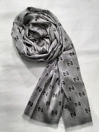 Silk Cashmere Scarf - Grey