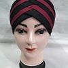 Criss Cross Multi Color Tie Back Bonnet – Maroon and Black Criss Cross Multi Color Tie Back Bonnet – Maroon and Black
