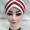 Criss Cross Multi Color Tie Back Bonnet – Red and White Criss Cross Multi Color Tie Back Bonnet – Red and White