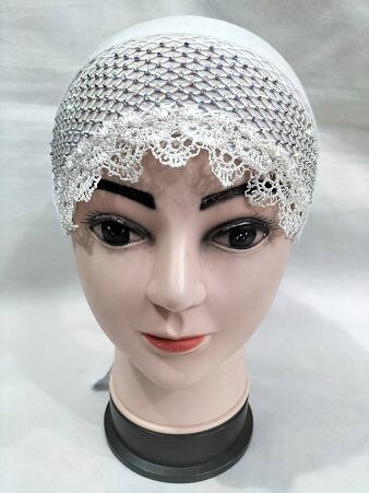 Fancy White Lace Tie Back Bonnet Fancy White Lace Tie Back Bonnet
